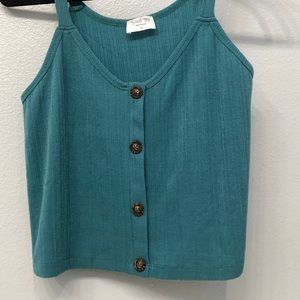 Women’s Emerald Green Buttoned Tank Top